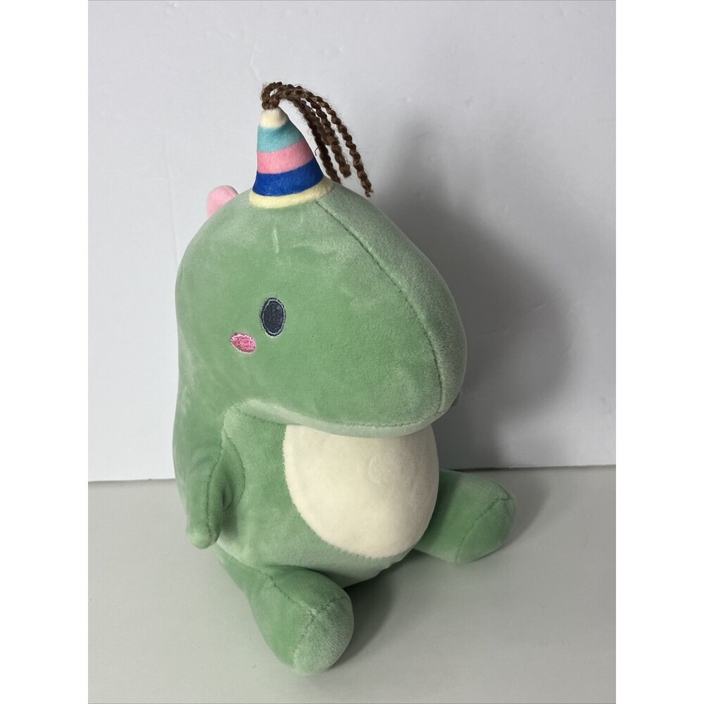 Lissi Puppe Green Dinosaur With Party Hat 9" Plush Stuffed Animal